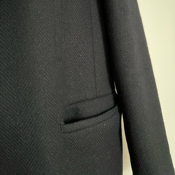 Zara | Navy Single Button Coat - Picture 3 of 5